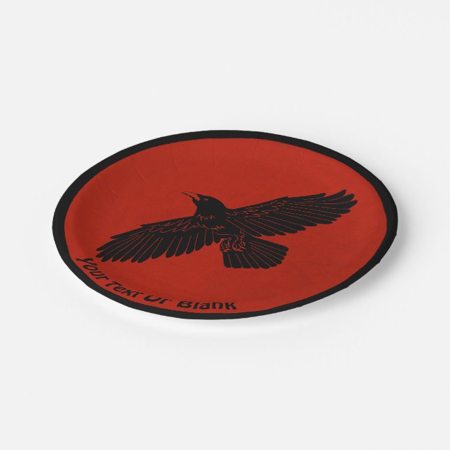 Plato De Papel Raven en rojo (Angular)