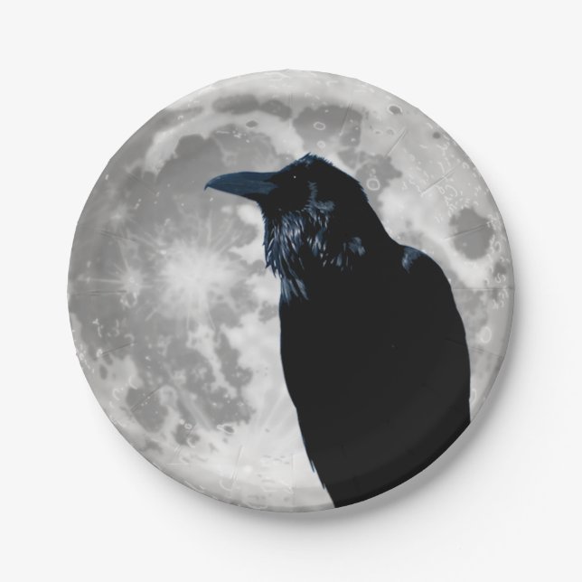 Plato De Papel Raven Moon Plate (Anverso)