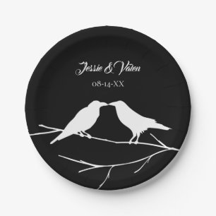 Plato De Papel Ravens Gothic Boda