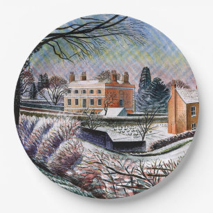 Plato De Papel Ravilious - Vicarage en Invierno,