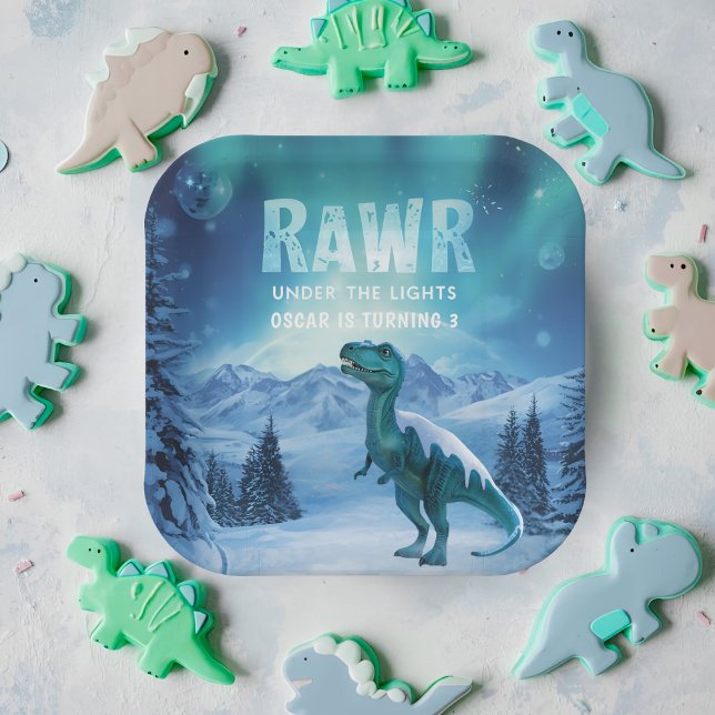 Plato De Papel RAWR bajo las luces el cumpleaños de invierno de l (Subido por el creador)