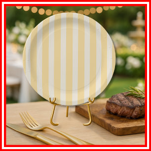 Plato De Papel Rayas Amarillas La Dolce Vita Limones Italianas LL