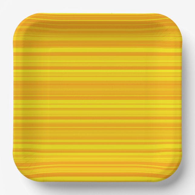 Plato De Papel Rayas amarillas naranjas (Anverso)