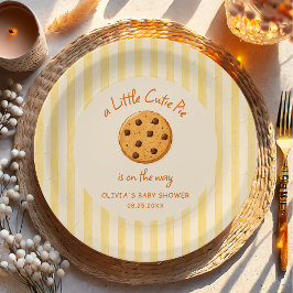 Plato De Papel Rayas Amarillas Pastelito Baby Shower