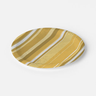 Plato De Papel Rayas Amarillo