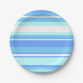 Plato De Papel Rayas azul cielo