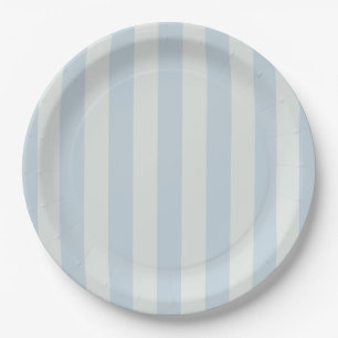 Plato De Papel Rayas Azules Claras