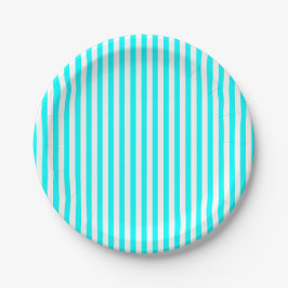 Plato De Papel Rayas Blancas Aqua