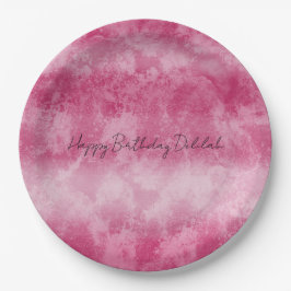 Plato De Papel Rayas de ómbre rosado de Rubor