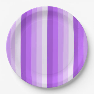 Plato De Papel Rayas de sombra púrpura