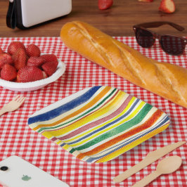 Plato De Papel rayas de verano