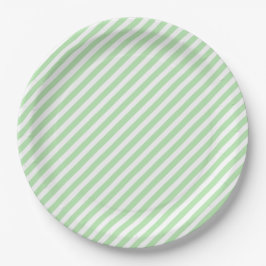 Plato De Papel Rayas diagonales verdes