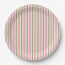 RAYAS ELEGANTES DEL PAPEL PLATE_MODERN PINK/GREEN