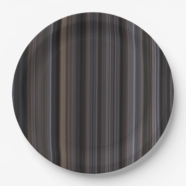 Plato De Papel Rayas marrones (soe) (Anverso)