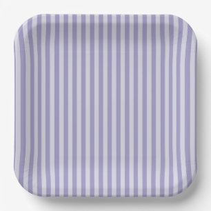 Plato De Papel Rayas Moradas