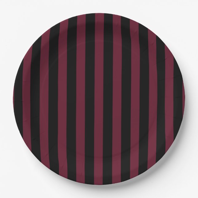 Plato De Papel Rayas negras (Anverso)