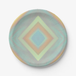 Plato De Papel Rayas pastel costeras de playa