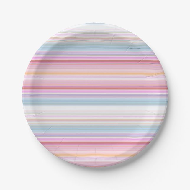Plato De Papel Rayas puntiagudas blancas (Anverso)