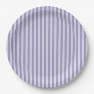 Plato De Papel Rayas púrpuras