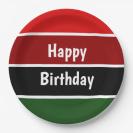 Plato De Papel Rayas Rojas Y Verdes