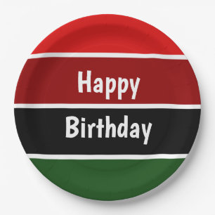 Plato De Papel Rayas Rojas Y Verdes