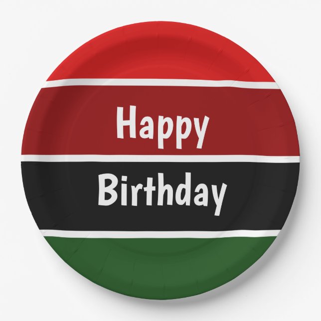 Plato De Papel Rayas Rojas Y Verdes (Anverso)