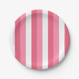 Plato De Papel Rayas rosadas