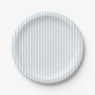 Plato De Papel Rayas Simples - Azul Polvo