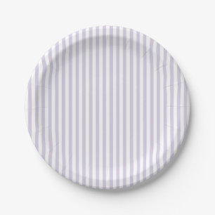 Plato De Papel Rayas Simples - Lavanda Polvorienta