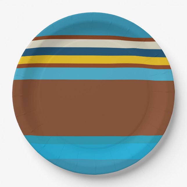 Plato De Papel Rayas suroeste 12 (Anverso)