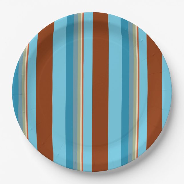 Plato De Papel Rayas suroeste 23 (Anverso)