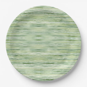Plato De Papel Rayas Verdes