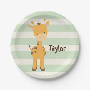 Plato De Papel Rayas verdes pasteles.jpg