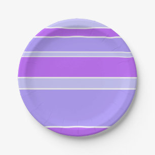 Plato De Papel Rayas violetas