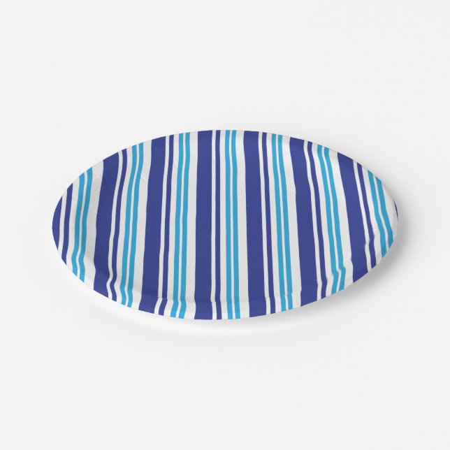 Plato De Papel Rayo de menta azul (Angular)