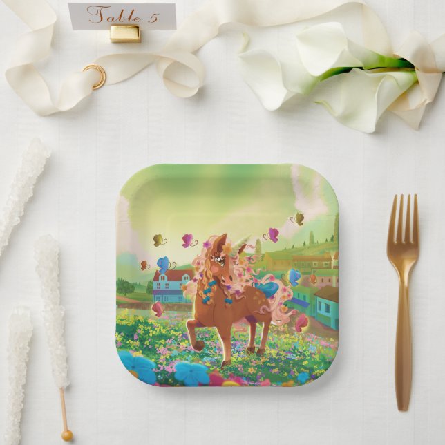 Plato De Papel Rayos de Gwenhwyer de placas solares (Boda)