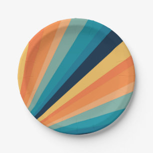 Plato De Papel Rayos solares retro