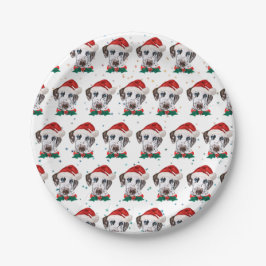 Plato De Papel Raza de perro dálmata Navidad