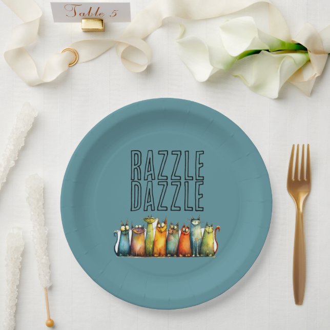 Plato de papel Razzle Dazzle (Boda)