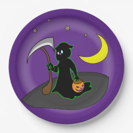 Plato De Papel Reaper, Ax, Moon Halloween Placas De Papel