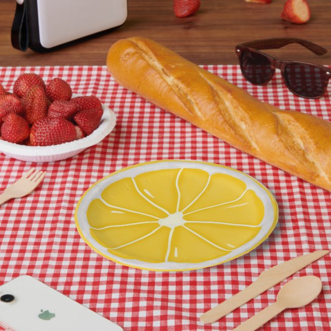 Plato De Papel Rebanada de limón (Picnic)