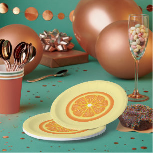 Plato De Papel Rebanada de naranja
