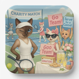 Plato De Papel Recaudador de fondos de tenis para los amantes del