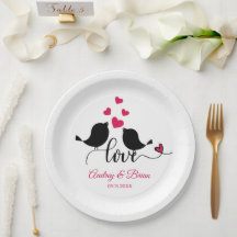 Recepción de Boda de Pájaros de Amor Personalizada