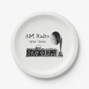 Plato De Papel Receptor de radio AM de personalizar Vintage
