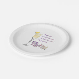 Plato De Papel Receta de cóctel Flirtini Piña Mimosa Arte