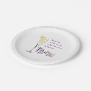 Plato De Papel Receta de cóctel Flirtini Piña Mimosa Arte