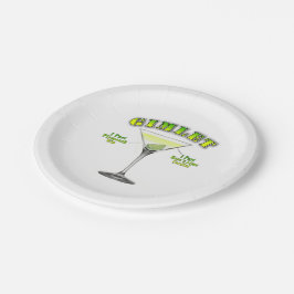 Plato De Papel Receta de cóctel Gimlet Martini Arte 
