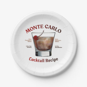 Plato De Papel Receta de cóctel Monte Carlo Arte