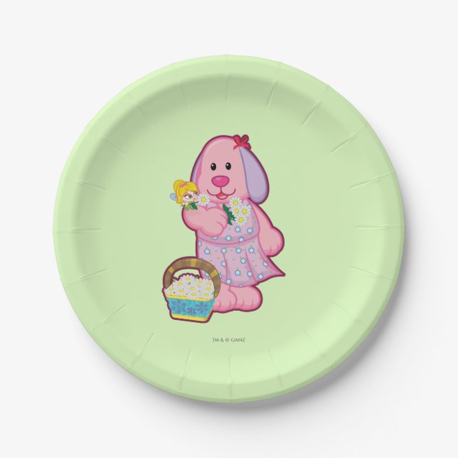 Plato De Papel Recogida de las flores con Melanie (Anverso)